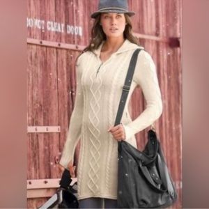 Athleta Hut to Hut Cable Knit Sweater Dress Sz Medium